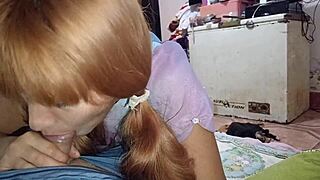 the innocent teen gets tricked into sucking and riding a cock