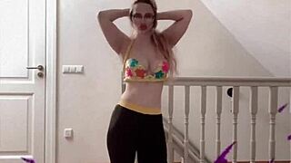 Belly Dancer Goddess with Glasses Seduces in Huge Fetish Dance Performance