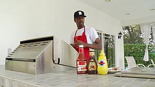 Black milf threesome with deepthroat action in sexy heels! 😍