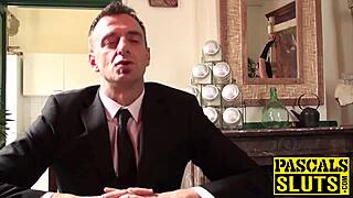 British brunette feels intense pleasure in bondage and anal with maledom