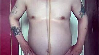 Bisexual Mark Wright gulps piss in raw homemade collection clip.