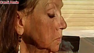 Mature Candi Annie Milks Cock Outdoors with Cum Swallow