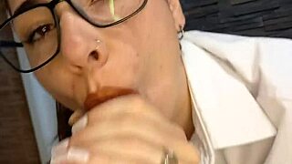 A sexy brunette amateur gives the best homemade blowjob to an asian guy