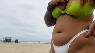 African girl flashes pussy to cheese seller on beach