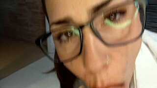 A sexy brunette amateur gives the best homemade blowjob to an asian guy