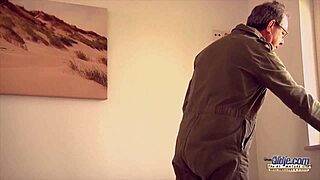 Hot Sexy Blonde Sucks Old Man Cock Deep