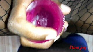 slippery african teacher seduces student in hotel for wet action. close-up naughty lingerie play