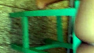 Transexual sucks my dick and I fuck her in the kitchen, close asshole view