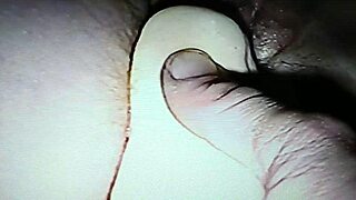 her cum drips outta dildo-pounded wife in homemade vid