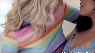 busty blonde with pierced nipples gets deep licking