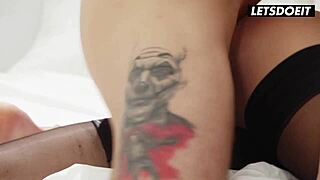 mia trejsi slips into stockings for a steamy day of sucking and licking with boyfriend