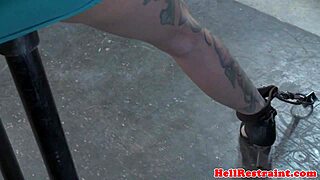 hey, check this breastbondage sub tied up and pounded on a sex machine!