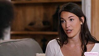 Ebony babe in lesbian threesome with bff and roommate, scissoring and fingering