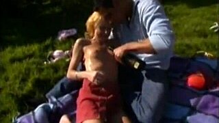 British blonde Lisa Trisconi in group assfucking gangbang