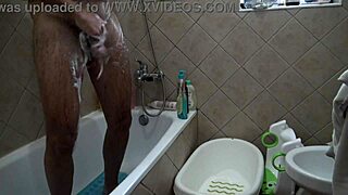 I’m shocked seeing stepmother masturbate while spying on stepson in shower