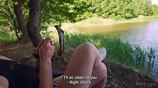 Complete girlfriend experience: camping, fishing, cooking, and outdoor blowjob for big cock 😍