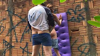 Saw a Latina teen toy used outdoors for public anal play. Real doll got worked hard.