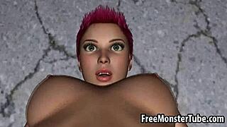 3D Redhead Lesbian Babe Gets Her Pussy Licked Hard