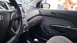 I fuck my exhibitionist wife in the car