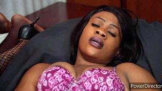 ebony brunette in black group orgy