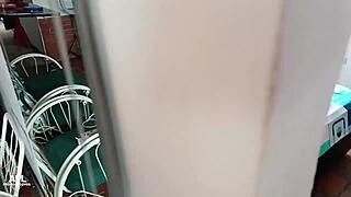 with this heat, my hermanastra walks around in barely any clothes at home.