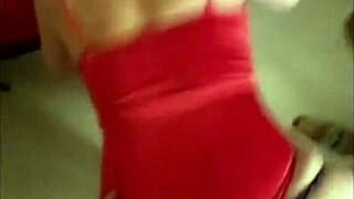 french amateur in red satin lingerie pussy fucking