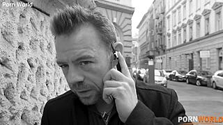 Shaved Brunette Sucking Cock