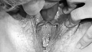 Vintage Lesbians Devour Pussy in Steamy 3some Action from Antique Footage. Beaver Licking Never Looked So Raw!