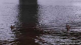 Shy Nerdy Coed Bloom Lambie In A Raw Scene