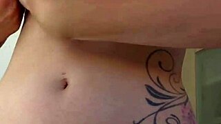 Blonde housewife with small waist rubs suncream on her tits while sunbathing in public