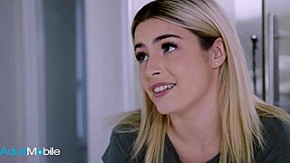 blonde sweetheart massages her roommate before a taste