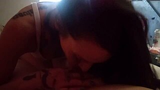 My girlfriend gives me a free use blowjob, swallowing deep.