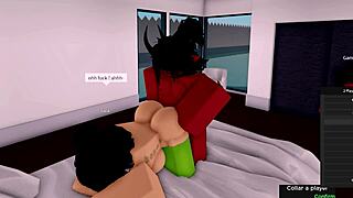 demon banging roblox hoe while girlfriend watches, damn crazy! 😈
