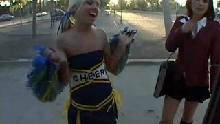 Two Sexy Cheerleaders For A Big Hard Cock