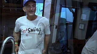 Naughty milf Naughty AJ Moon dives into hairy pussy with toys in group reality kink lifestyle