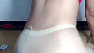 Asian Milf in Sexy Open Stockings and Lingerie Awaits Close-Up Solo Play