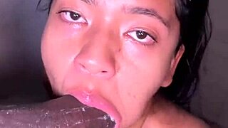 Cute Brunette Licks Balls And Gives Pov Blowjob To Big Cock In Bathroom