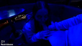 Blowjob in amusement park then quick standing fuck just after back home