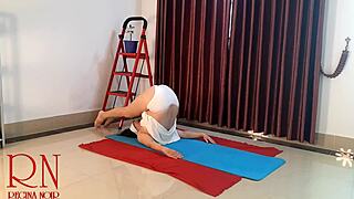 feeling so exposed doing nude yoga in white panties