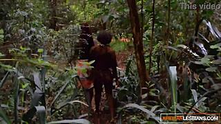 hot ebony stepdaughter licking and fingering stepmom’s black pussy