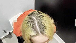 Risky Rough Sex In Public Toilet! Blonde Girl Squirts On Big Cock.