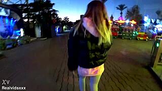 Blowjob in amusement park then quick standing fuck just after back home