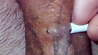 Showing My Dick Piercing Holes While Masturbating Solo With Monster Cock