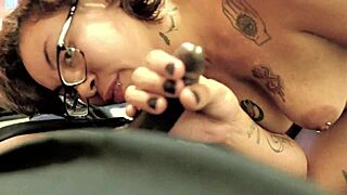 Former Ghetto Gagger Shows Pierced Nipples and Bent Over Fucking Skills