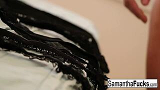 Wow, Samantha's Sexy Solo In Lingerie!