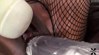 Maxine Feels Ecstasy Blowing Scott Rhodes Before Dildo Fucking Her Wet Pussy.