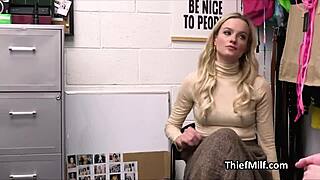 milf caught with stolen dildos drops to her knees fast