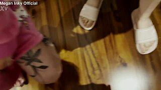 horny sluts give huge dick guy sloppiest double blowjob with handjob and swallow!