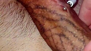 Showing My Dick Piercing Holes While Masturbating Solo With Monster Cock