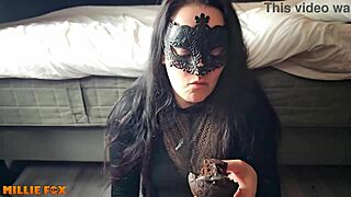 amateur milf enjoys liquid lunch with millie fox in closeup